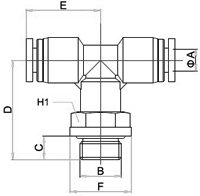 PB-G, Pneumatic Fittings with BSPP thread, Air Fittings, one touch tube fittings, Pneumatic Fitting, Nickel Plated Brass Push in Fittings
